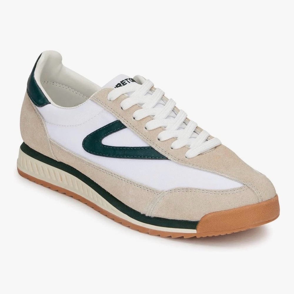 Tretorn Rawlins Green & White Sneakers, size 7.5